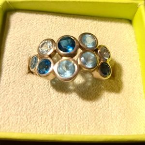 2.50 ct. t.w. Blue Topaz Bubble Ring in Sterling Silver. Size 7
